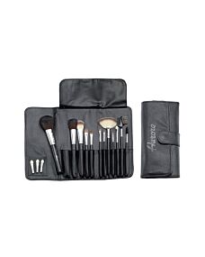 Set 12 Pennelli Make-Up Serie Black - Manico Laccato Nero - AURORE - Cod. MOR34660