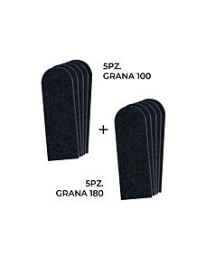 10 Smerigli per Raspa Inox - 5 Pz. Grana 100 + 5 Pz. Grana 180 - AURORE - Art. 36346