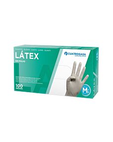 LATEX - Guanti in Lattice - Non Talcati - CUATROGASA - Misura M - Conf. 100pz.