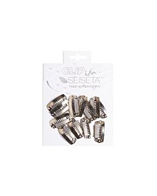 Clip in Metallo per Hair Extensions - ARGENTO - SEISETA - 12 pz. Cod.9T-S