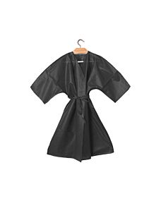 Kimono Monouso in TNT con Taschino e Cintura in Vita - Colore NERO
