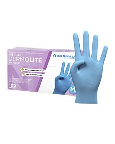NITRILO DERMOLITE - Guanti in Nitrile Senza Talco - Misura M - CUATROGASA - Conf. 100pz.