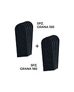 10 Smerigli per Raspa Inox - 5 Pz. Grana 100 + 5 Pz. Grana 180 - AURORE - Art. 36346