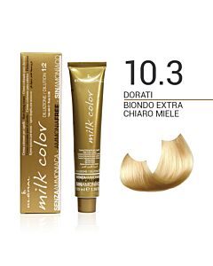 MILK COLOR Colorazione in Crema senza Ammoniaca - 10.3 BIONDO EXTRA CHIARO MIELE - KLERAL SYSTEM - 100ml
