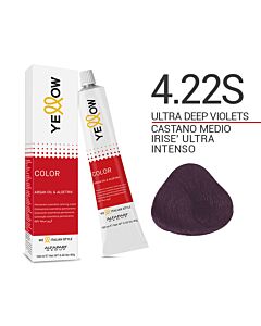 YELLOW COLOR Colorazione in Crema - 4.22S CASTANO MEDIO IRISE' ULTRA INTENSO - ALFAPARF - 100ml