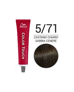 COLOR TOUCH Colorazione Tono su Tono Senza Ammoniaca - 5/71 Castano Chiaro Sabbia Cenere - WELLA Professional - 60ml
