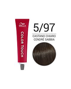 COLOR TOUCH Colorazione Tono su Tono Senza Ammoniaca - 5/97 Castano Chiaro Cendrè Sabbia - WELLA Professional - 60ml