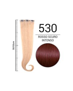 Extension con Clip - 100% CAPELLI NATURALI - Lunghezza 50/55 cm - 530 ROSSO SCURO INTENSO