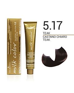 MILK COLOR Colorazione in Crema senza Ammoniaca - 5.17 CASTANO CHIARO TEAK - KLERAL SYSTEM - 100ml