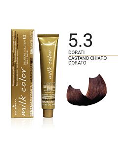 MILK COLOR Colorazione in Crema senza Ammoniaca - 5.3 CASTANO CHIARO DORATO - KLERAL SYSTEM - 100ml