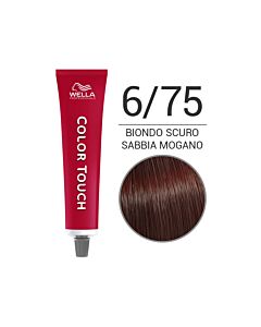 COLOR TOUCH Colorazione Tono su Tono Senza Ammoniaca - 6/75 Biondo Scuro Sabbia Mogano - WELLA Professional - 60ml
