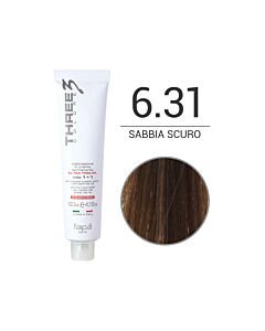 THREE COLORE - Colorazione in Crema - 6.31 - Sabbia Scuro - Cenere & Dorato - FAIPA - 120ml
