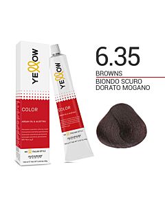 YELLOW COLOR Colorazione in Crema - 6.35 BIONDO SCURO DORATO MOGANO - ALFAPARF - 100ml