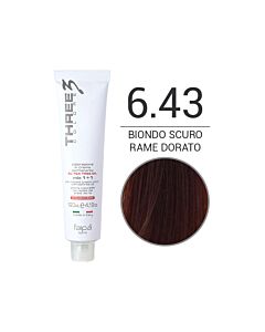 THREE COLORE - Colorazione in Crema - 6.43 - Biondo Scuro Rame Dorato - Rosso - FAIPA - 120ml