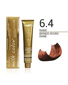 MILK COLOR Colorazione in Crema senza Ammoniaca - 6.4 BIONDO SCURO RAME - KLERAL SYSTEM - 100ml