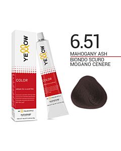 YELLOW COLOR Colorazione in Crema - 6.51 BIONDO SCURO MOGANO CENERE - ALFAPARF - 100ml