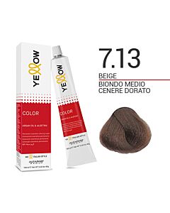 YELLOW COLOR Colorazione in Crema - 7.13 BIONDO MEDIO CENERE DORATO - ALFAPARF - 100ml