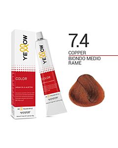 YELLOW COLOR Colorazione in Crema - 7.4 BIONDO MEDIO RAME - ALFAPARF - 100ml