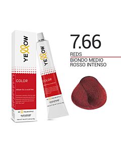 YELLOW COLOR Colorazione in Crema - 7.66 BIONDO MEDIO ROSSO INTENSO - ALFAPARF - 100ml