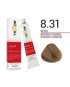 YELLOW COLOR Colorazione in Crema - 8.31 BIONDO CHIARO DORATO CENERE - ALFAPARF - 100ml