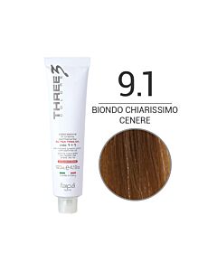 THREE COLORE - Colorazione in Crema - 9.1 - Biondo Chiarissimo Cenere - Cenere & Dorato - FAIPA - 120ml