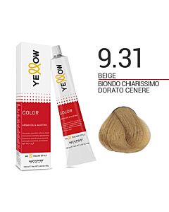 YELLOW COLOR Colorazione in Crema - 9.31 BIONDO CHIARISSIMO DORATO CENERE - ALFAPARF - 100ml