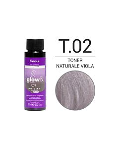 Colorazione Demi-Permanente in Olio GLOW & GLOSSY - Senza Ammoniaca - T.02 TONER NATURALE VIOLA - FANOLA - 60 ml
