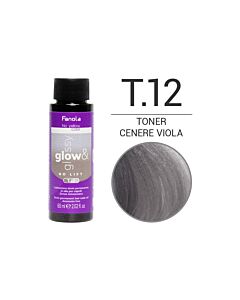 Colorazione Demi-Permanente in Olio GLOW & GLOSSY - Senza Ammoniaca - T.12 TONER CENERE VIOLA - FANOLA - 60 ml