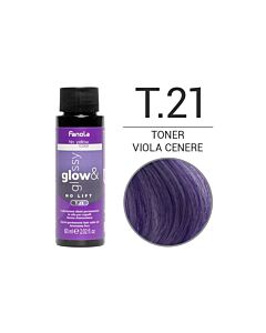 Colorazione Demi-Permanente in Olio GLOW & GLOSSY - Senza Ammoniaca - T.21 TONER VIOLA CENERE - FANOLA - 60 ml